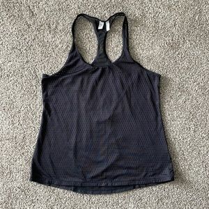 Zella Black Sheer Polka Dot Racer Back Tank